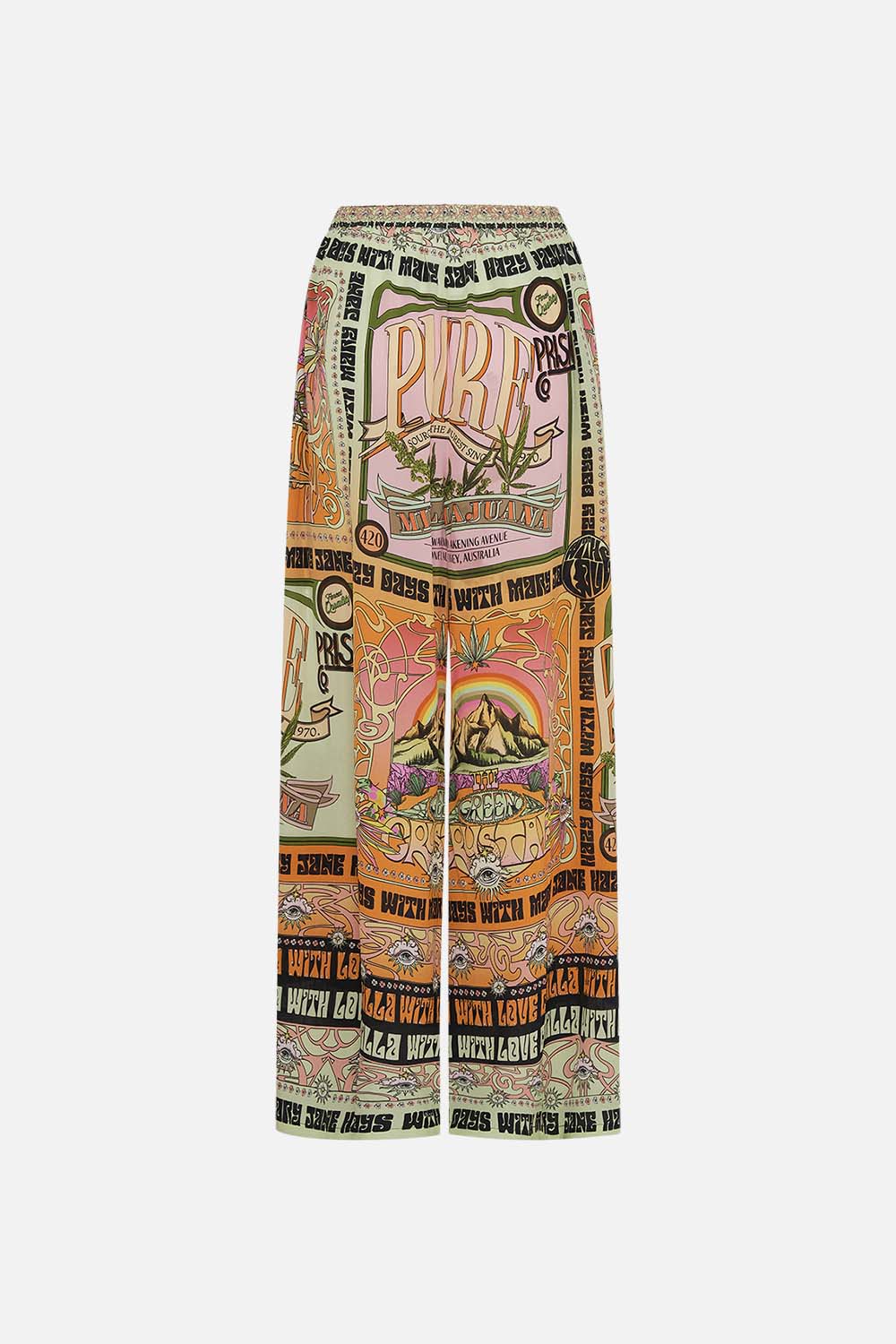 CAMILLA tuck front pants in Lets Chase Rainbows print