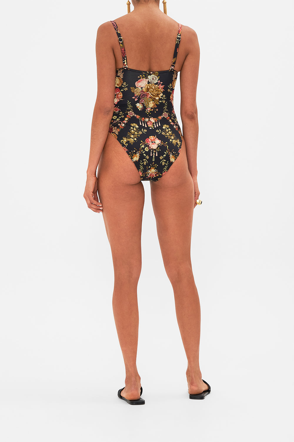 CAMILLA floral ruched cup underwire one piece in Stitched in Time