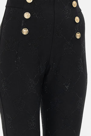 CAMILLA leopard hotfix embellished ponte pant in Amsterglam print.