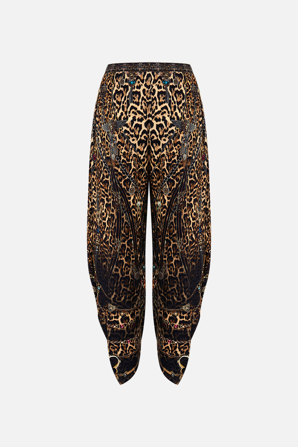 CAMILLA leopard split hem jersey pant in Amsterglam print.