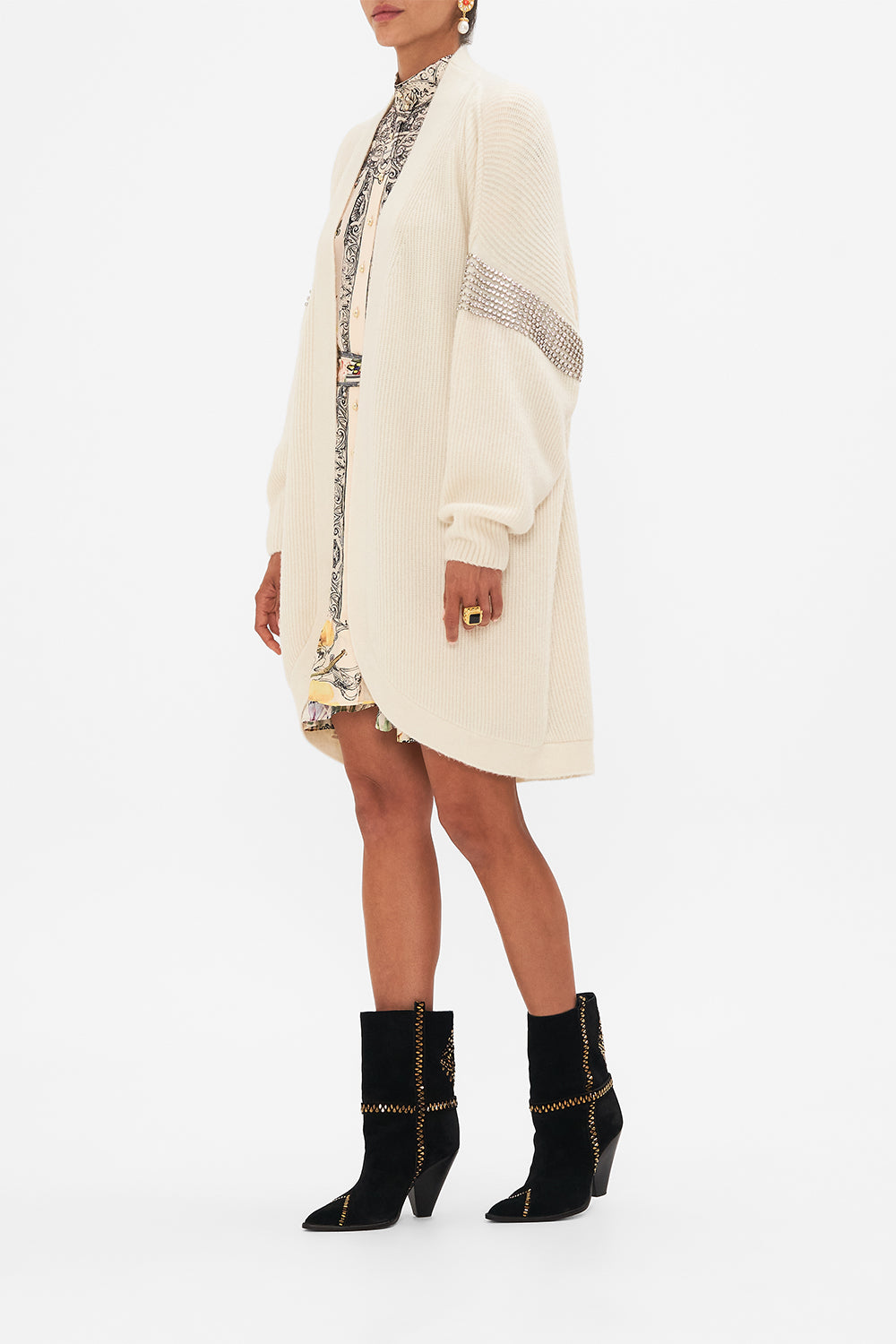 CAMILLA floral ruched underwire bra with removable straps in Stitched in Time print.