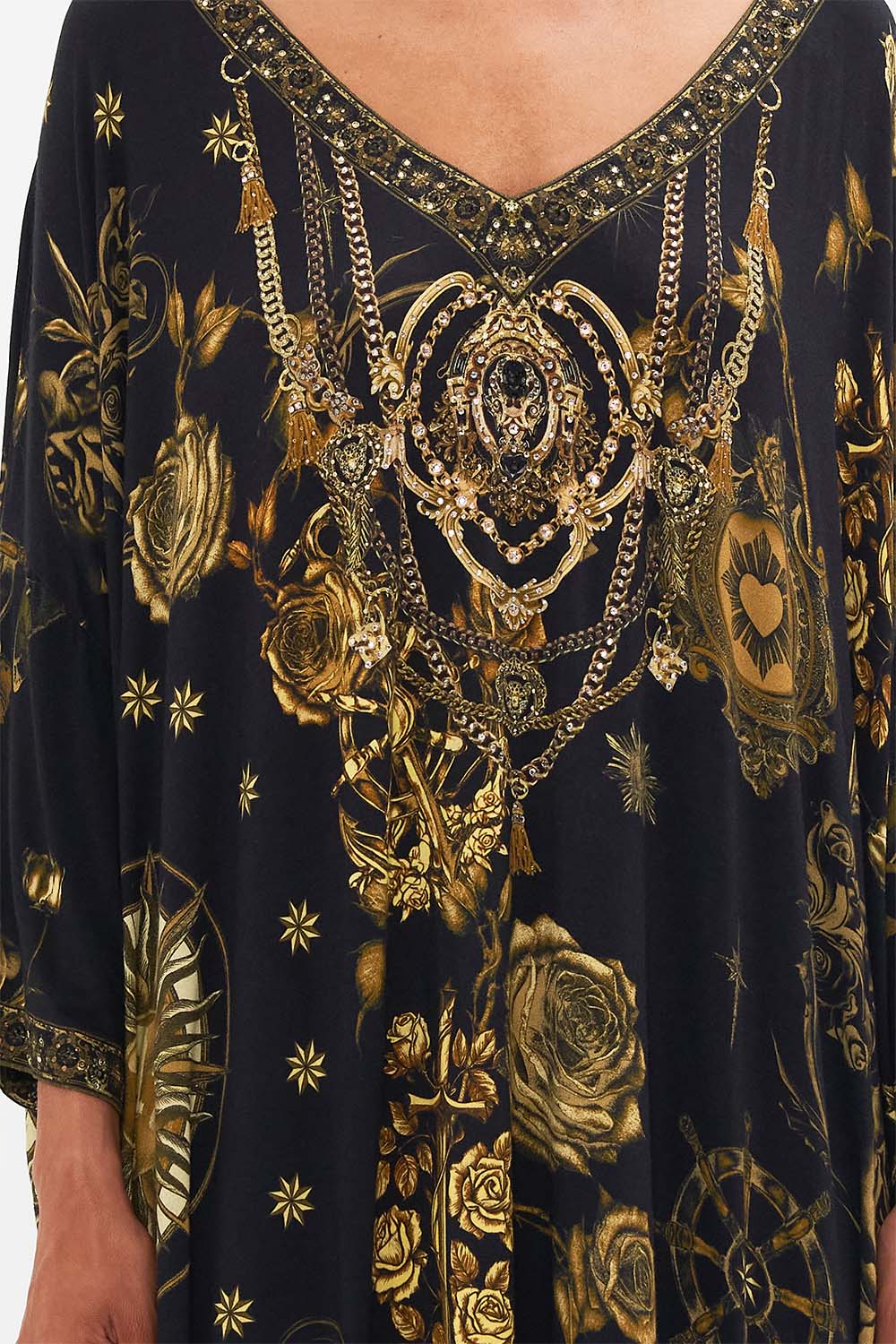 CAMILLA Black V-Neck Scoop Back Hem Jersey Dress in So Says the Oracle