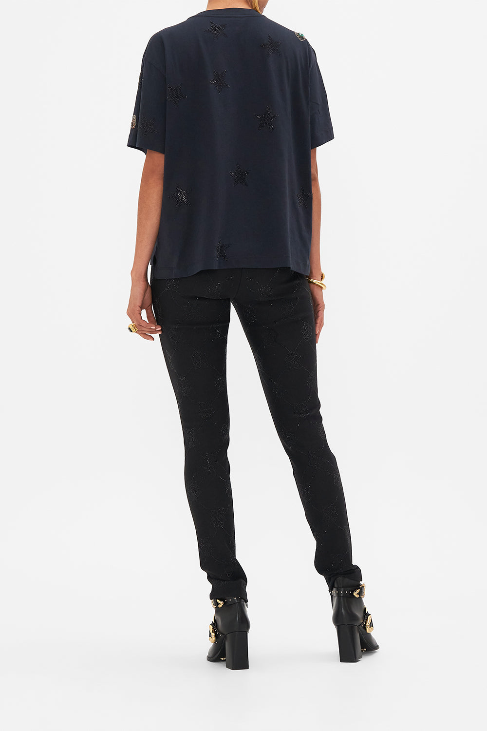 CAMILLA leopard embellished classic tee in Amsterglam prin