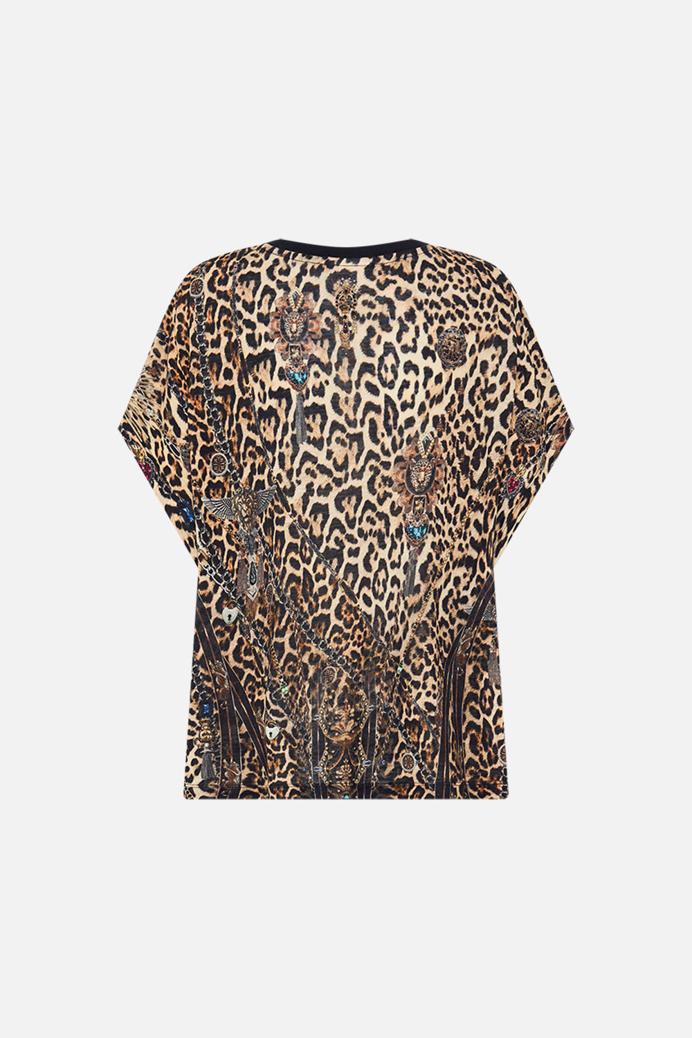 CAMILLA leopard t-shirt with dropped armhole in Amsterglam print.