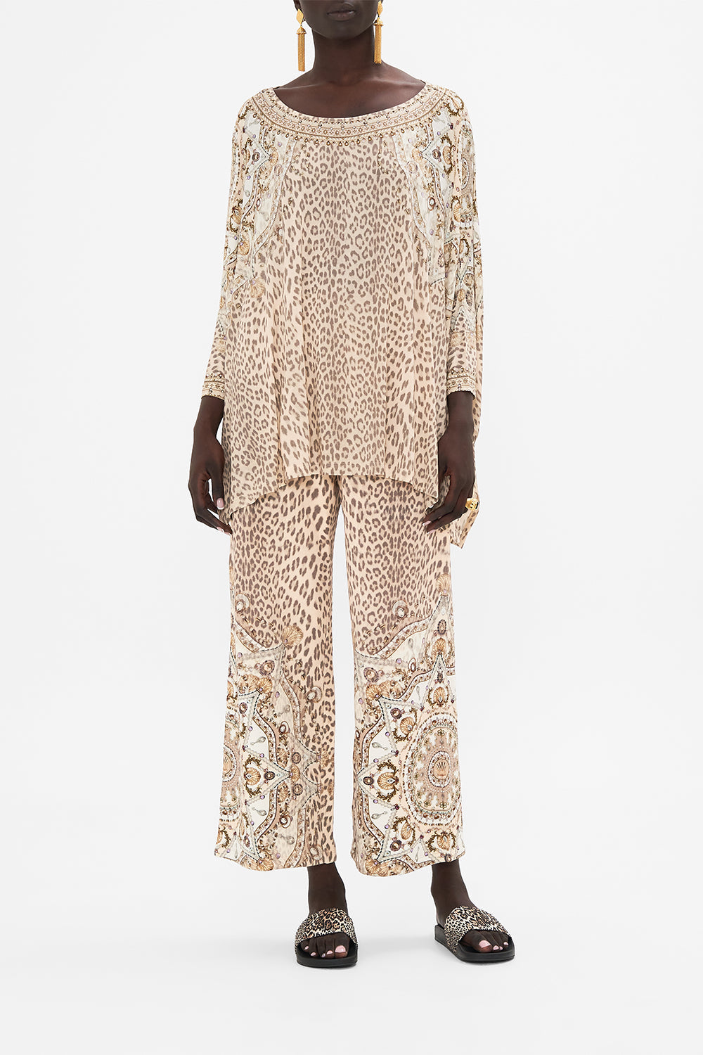 CAMILLA Blush Scoop Neck Slouch Tee in Grotto Goddess