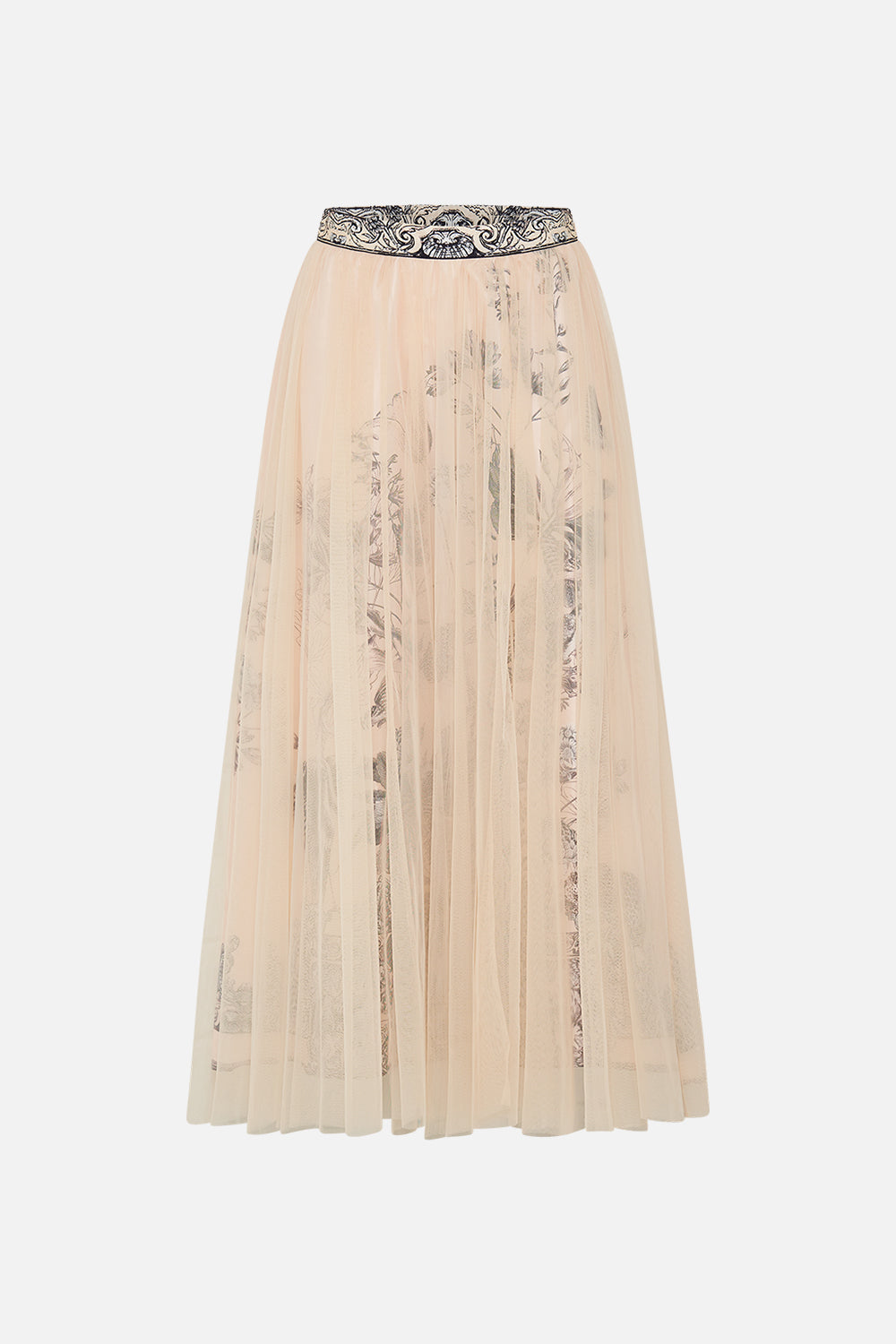 CAMILLA multi Midi Tulle Skirt in Etched into Eternity