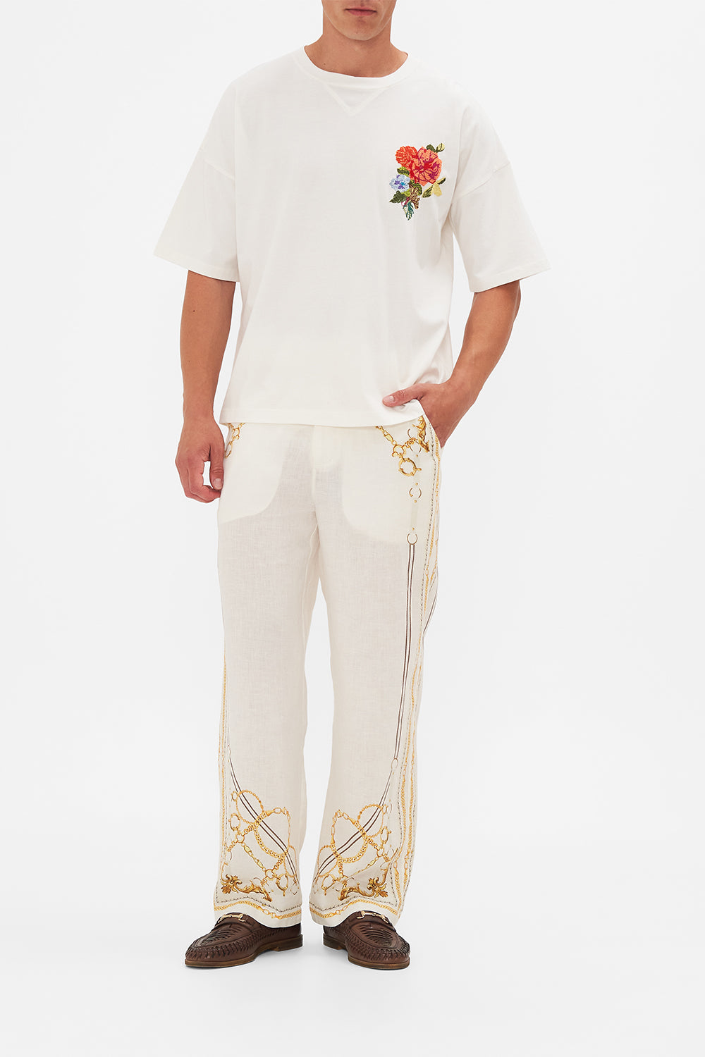 CAMILLA floral oversized boxy tee in Sew Yesterday