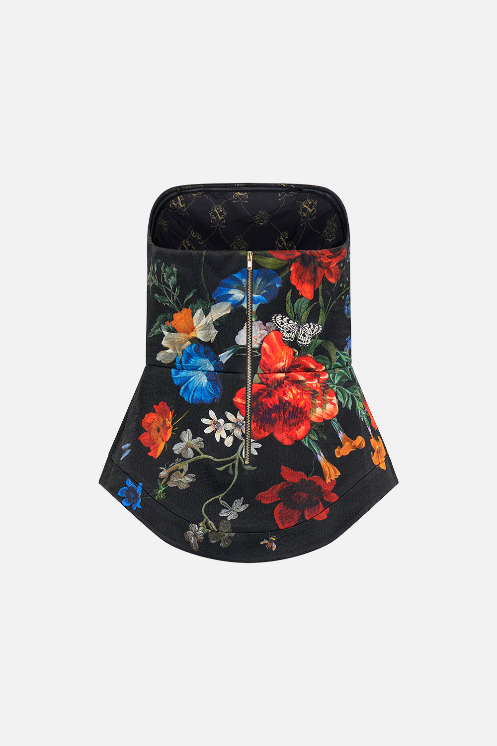 CAMILLA black floral print corset in A Still life print