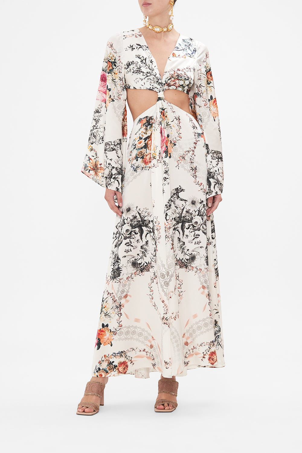 CAMILLA white floral print dress in De Haar Memoirs print