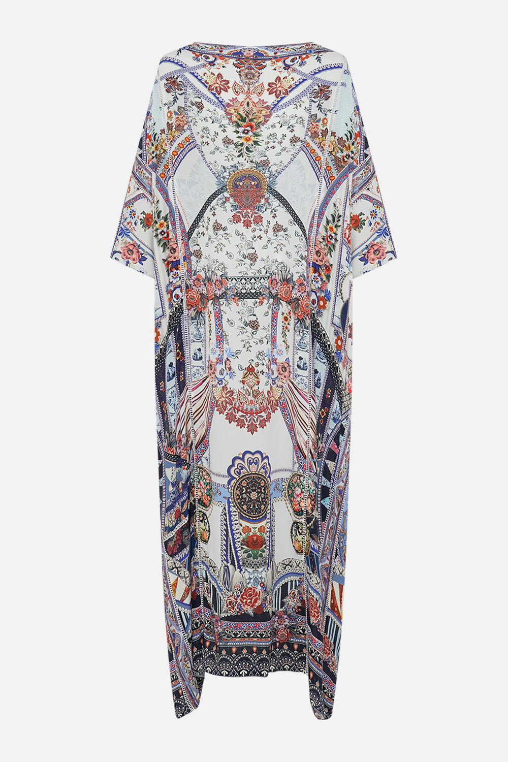 CAMILLA silk kaftan in My Folk Art Heart print