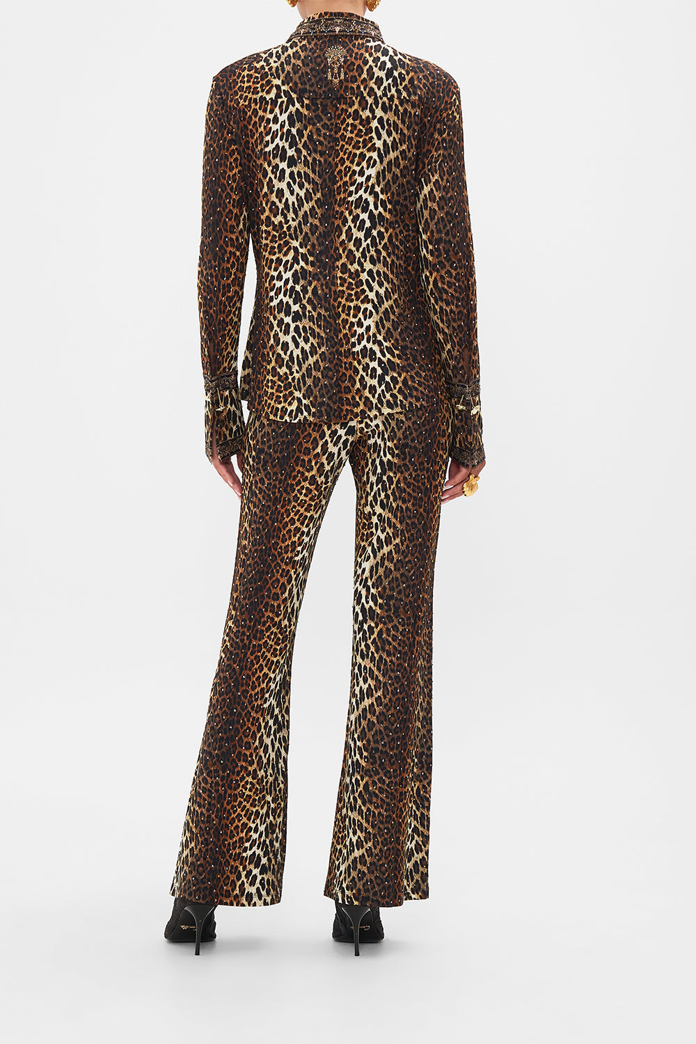CAMILLA Leopard Fitted Jersey Shirt in Amsterglam