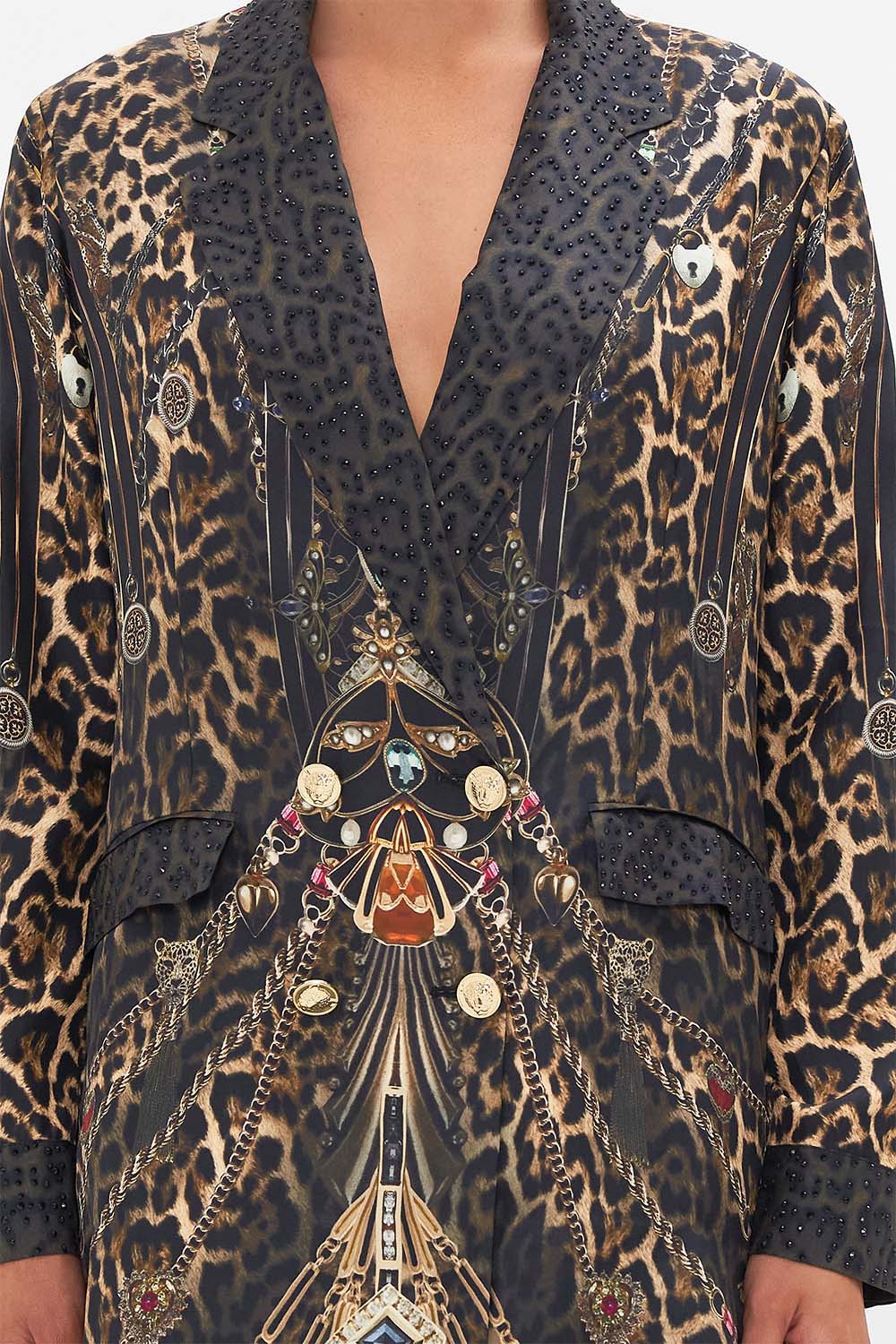 CAMILLA floral braided visor in Stitched in Time print.