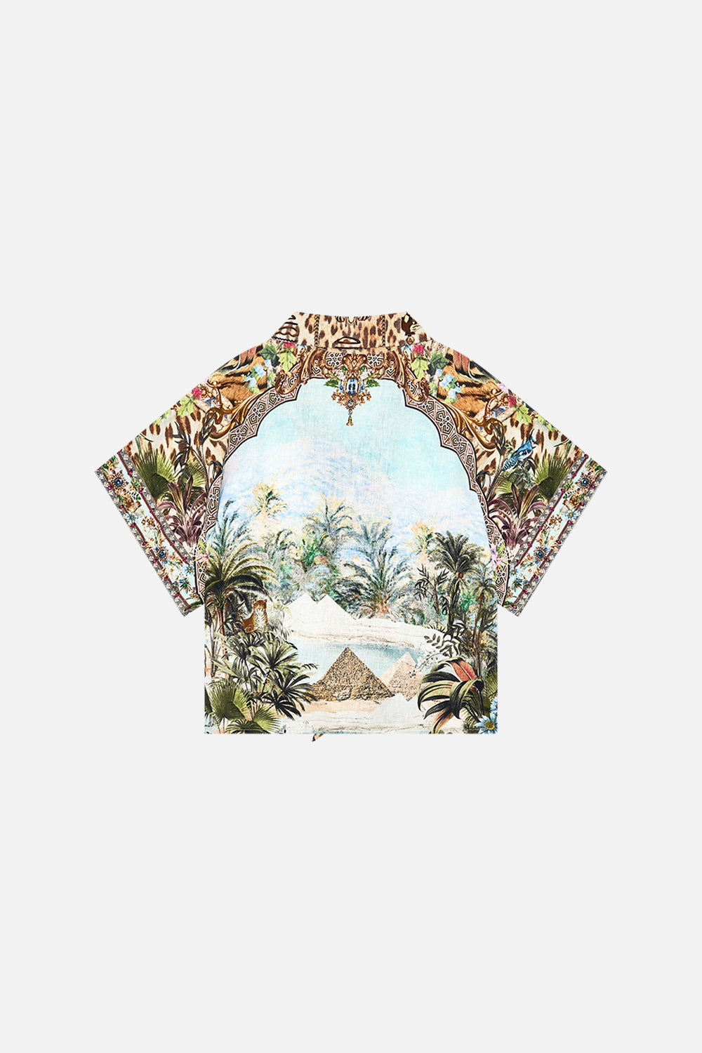 The CAMILLA PYJAMA SHIRT CALL ME CLEOPATRA in our  print.
