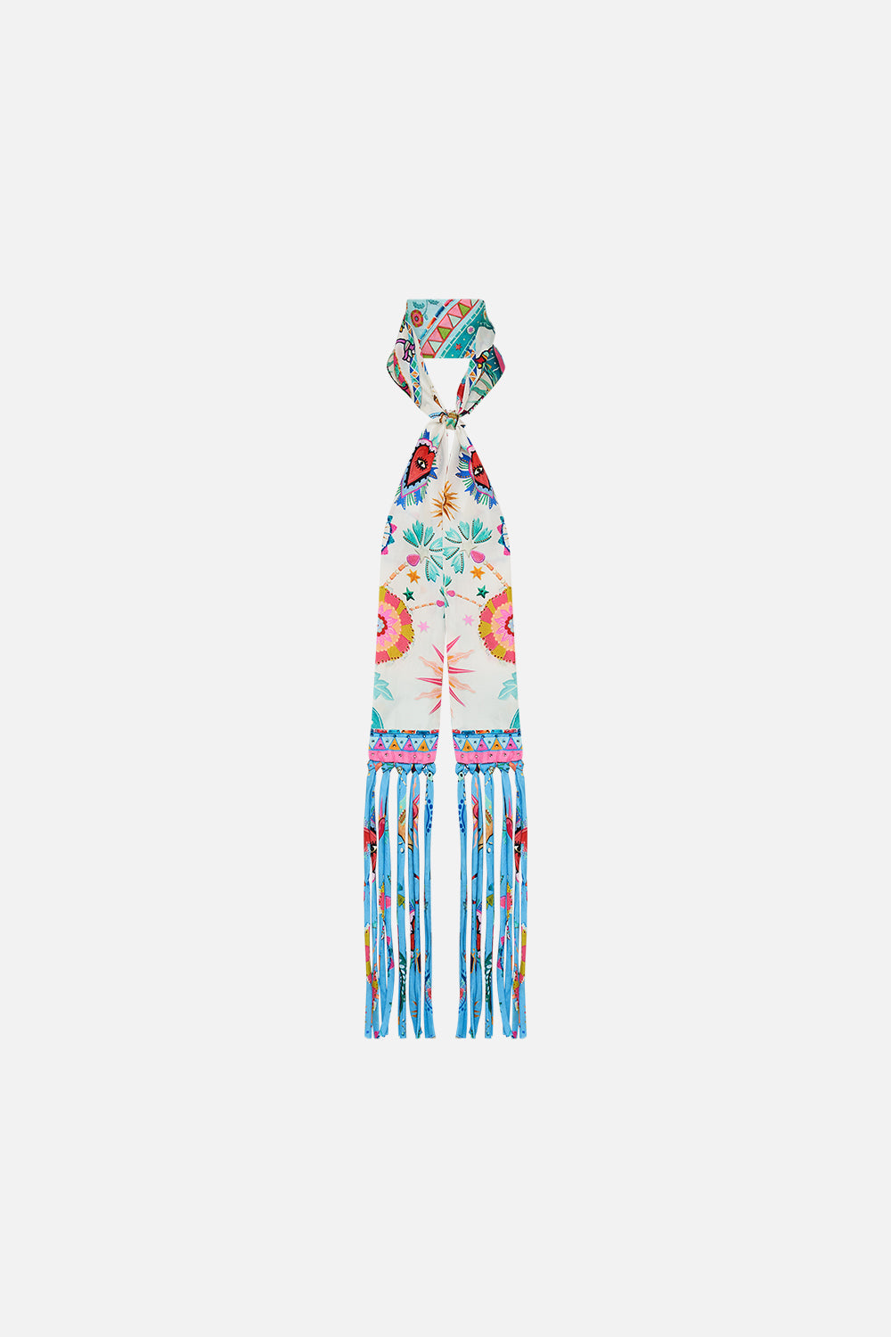 SKINNY NECK SCARF WITH TASSELS LIVING IN COLOUR
