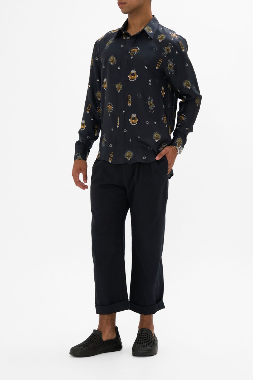 LONG SLEEVE HIDDEN PLACKET SHIRT CALL ME CLEOPATRA