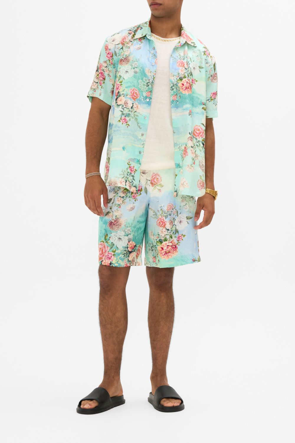 CAMILLA Fixed Waist Mid Length Walk Short in The Jewellery Museum print. 