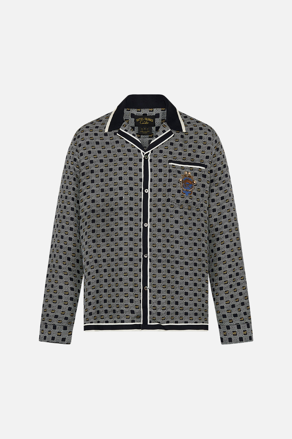 LONG SLEEVE CAMP COLLARED SHIRT RIDDLE OF THE SPHINX