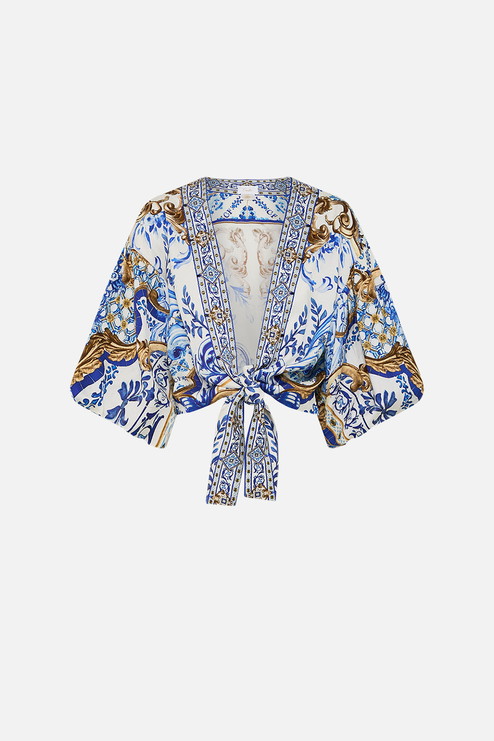 TIE FRONT PUFF SLEEVE TOP AZUL ADVENTURES