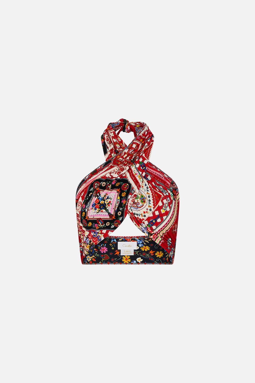 The CAMILLA LONG SLEEVE HIDDEN PLACKET SHIRT SONG OF SAINT ANTHONY in our  print.