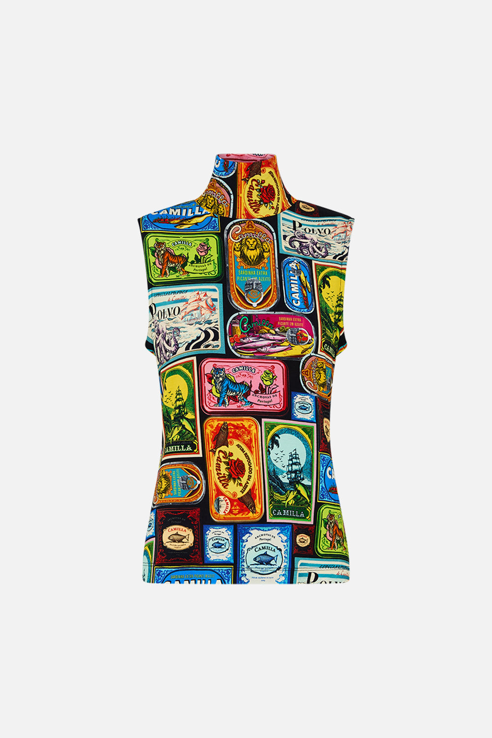 JERSEY SLEEVELESS TURTLENECK SAL DO MAR