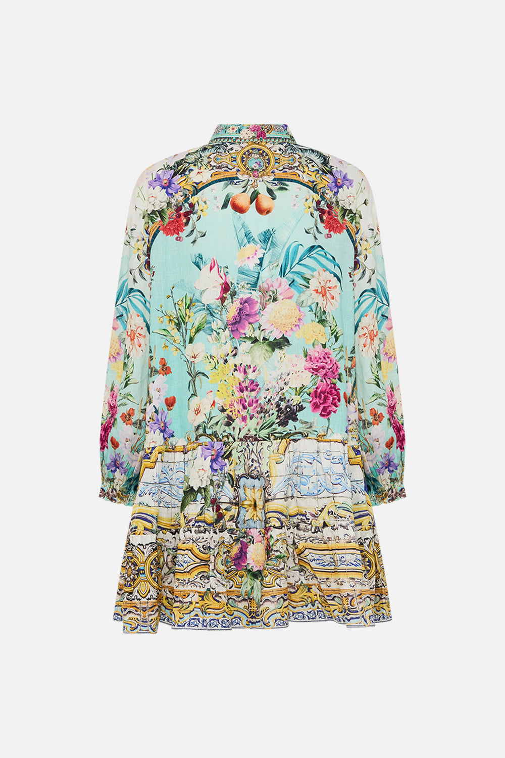 LONG SLEEVE TIERED SHORT DRESS GARDENS OF QUELUZ