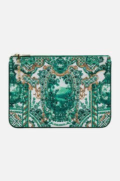 CAMILLA Small Canvas Clutch in Corridor Of Calm print