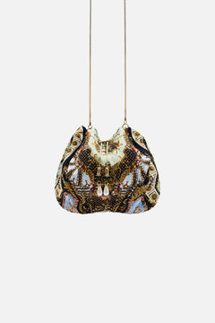 DRAWSTRING POUCH WITH CHAIN STRAP MONARCHY MANIA