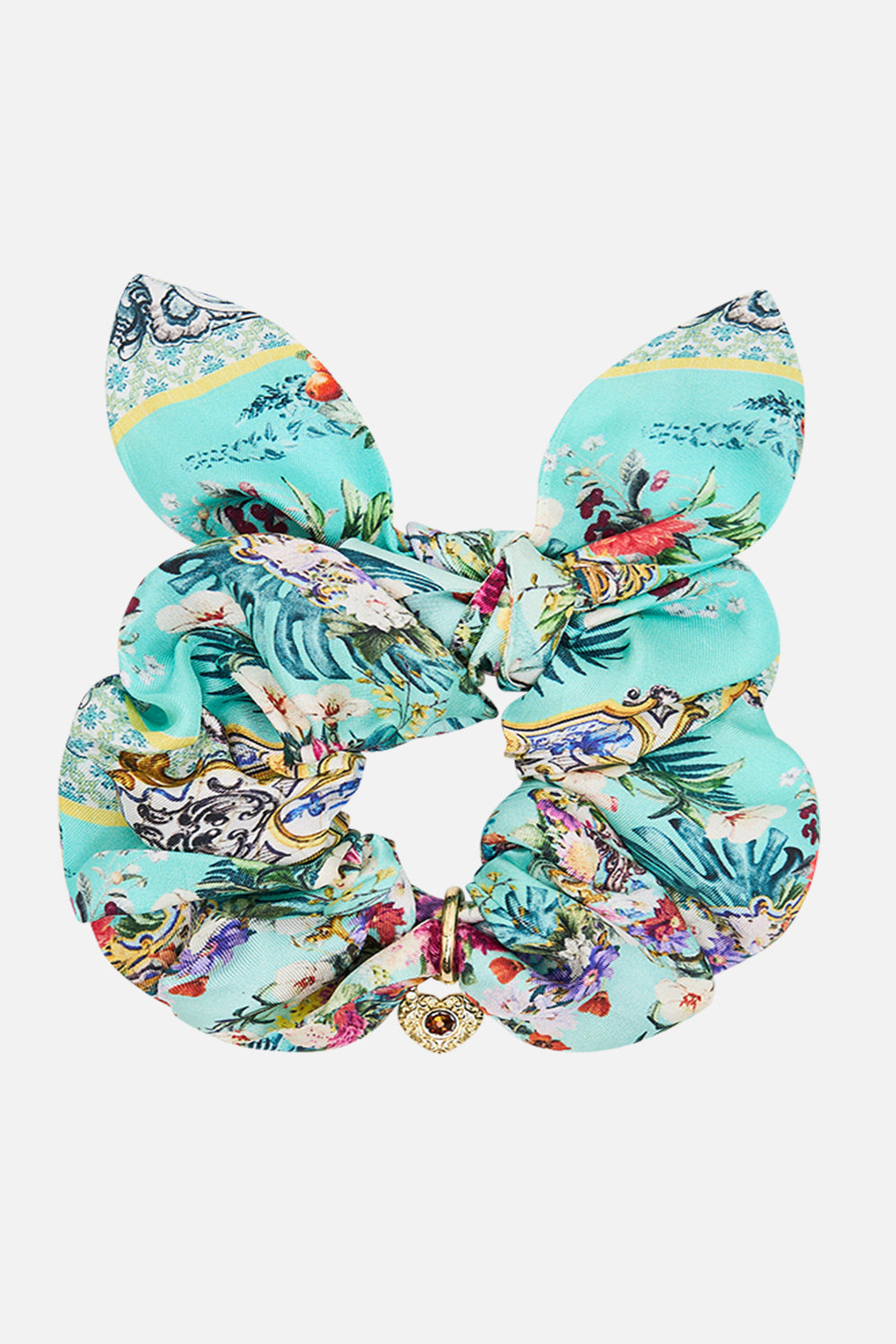 CAMILLA Scrunchie With Trinket in Gardens Of Queluz print