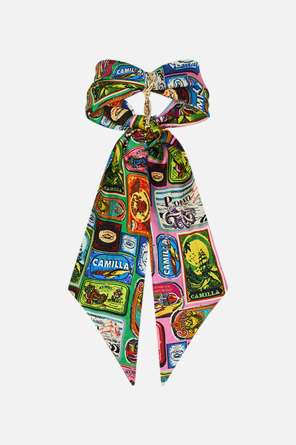 【美品✨】CAMILLAカミラ スリムフィット カフタン スプリット高級 シルク The Salty Splendour Skinny Neck Scarf With Trinket | CAMILLA EU