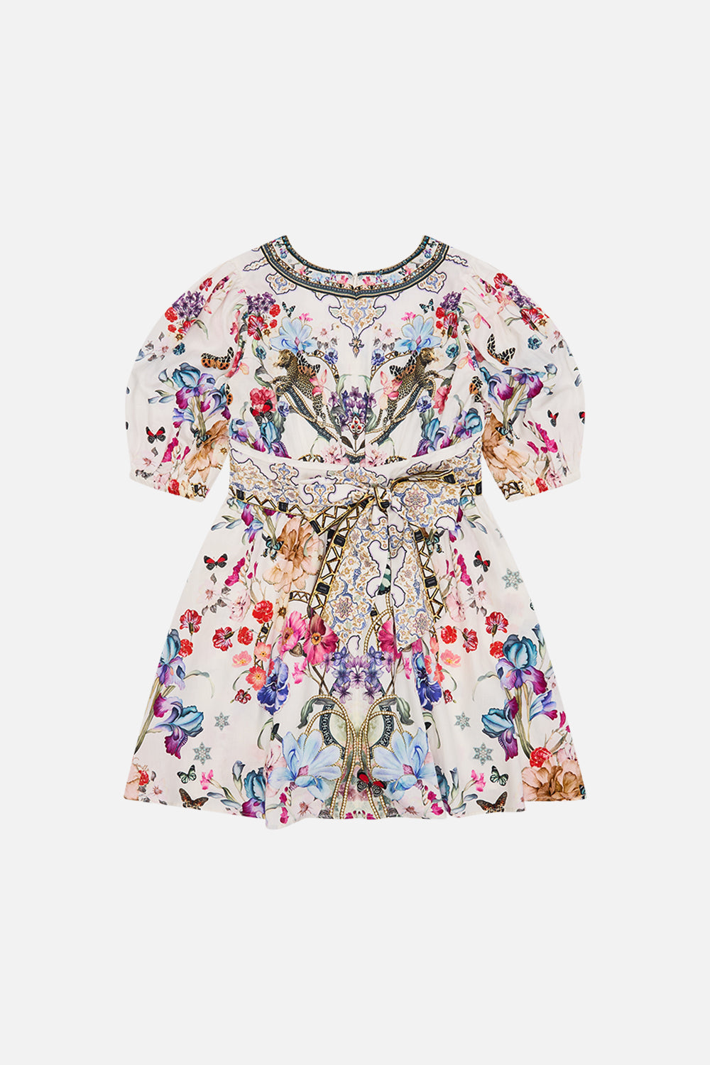 The CAMILLA LOW BACK HALTER ONE PIECE WITH TRIM READY FOR MY WELCOME DRINK in our  print.