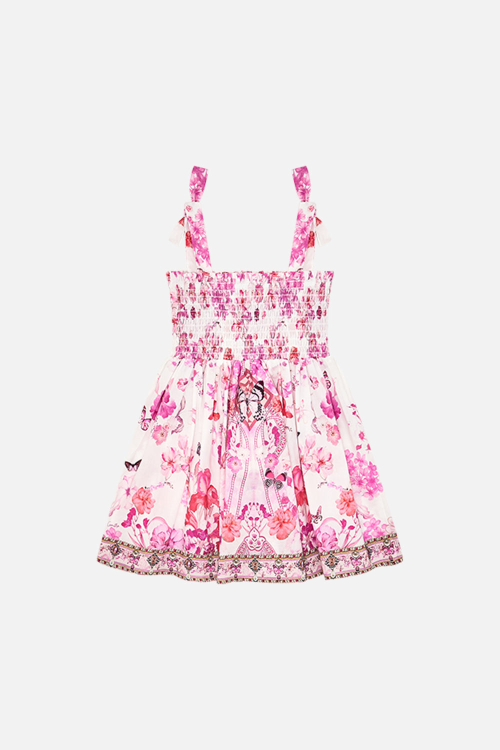 BABIES DRESS WITH SHIRRING BOTANICAL NOVELLA