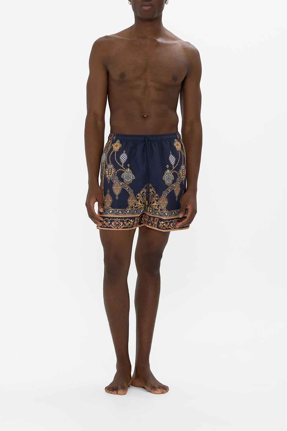 The CAMILLA ONE SHOULDER SHORT KAFTAN TILES OF TÜRKIYE in our  print.