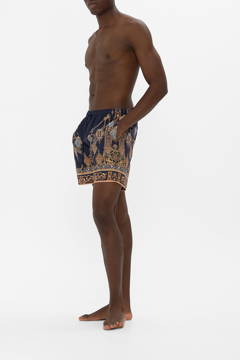 The CAMILLA ONE SHOULDER SHORT KAFTAN TILES OF TÜRKIYE in our  print.