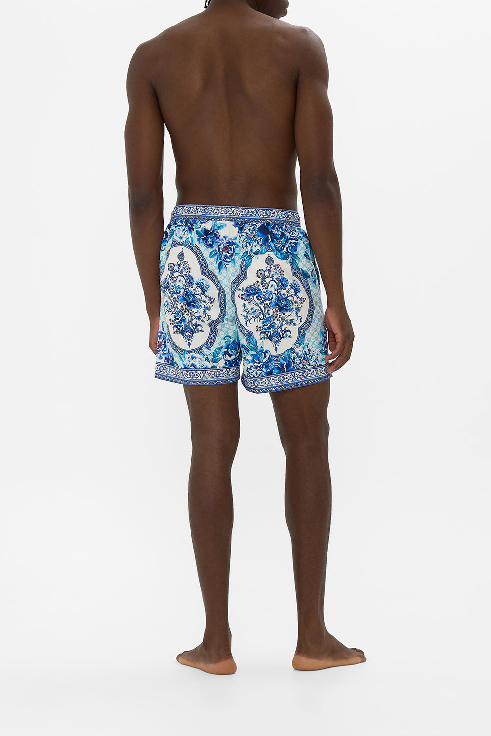 The CAMILLA V NECK HALTER ONE PIECE WITH RING TRIMS COSMIC ZOOLOGY in our  print.