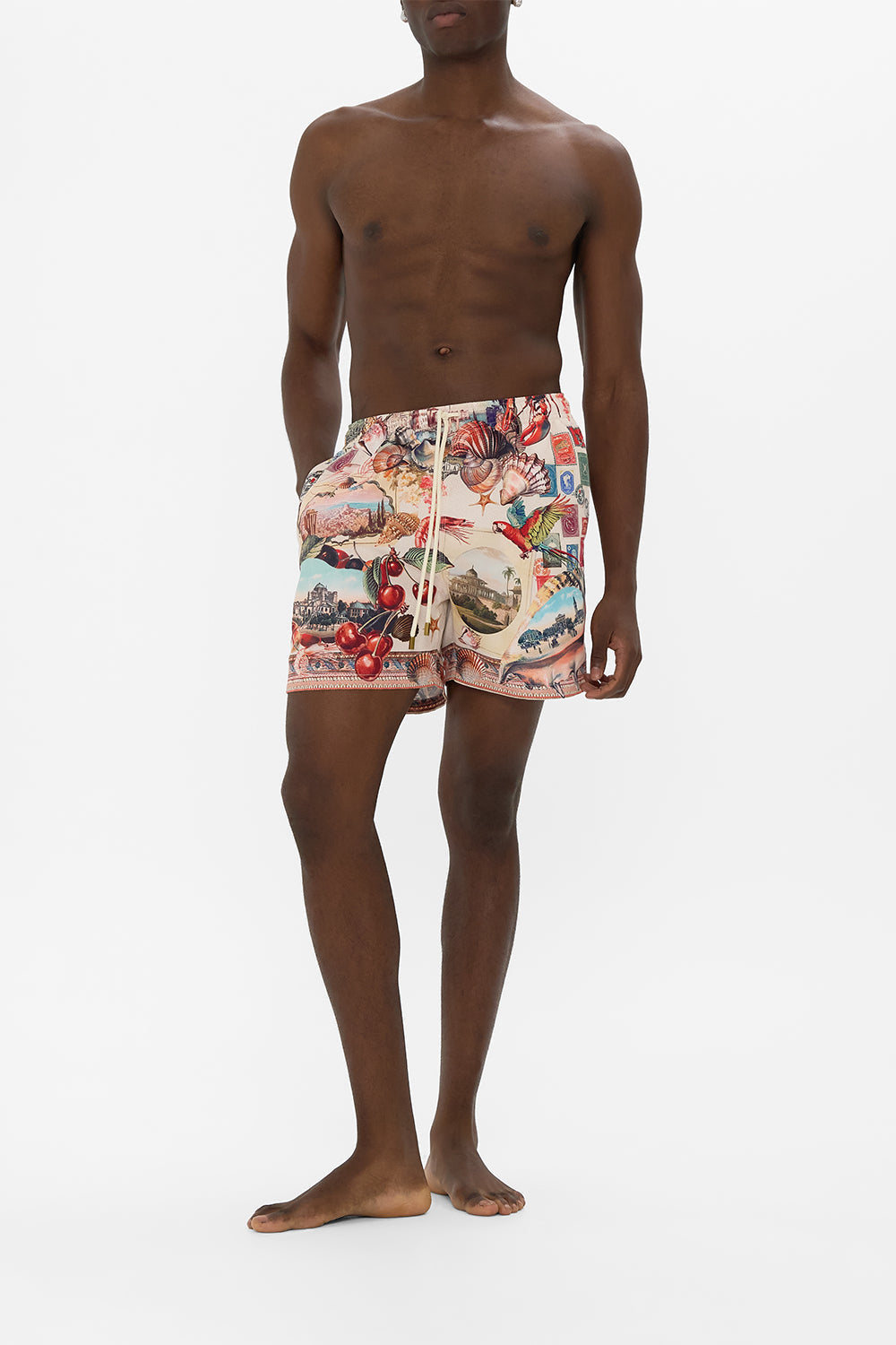 The CAMILLA JERSEY TRACK PANT WITH SILK DETAILS ISNIK LULLABY in our  print.