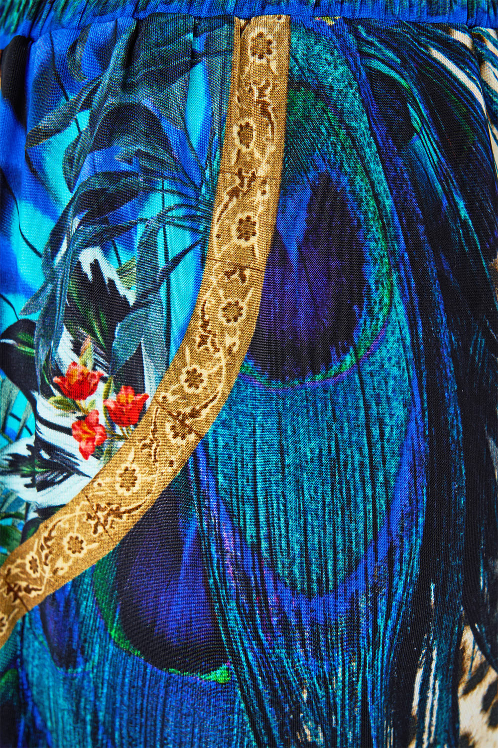 The CAMILLA SHORT WAISTED DRESS MIDSUMMER MOSAICS in our  print.