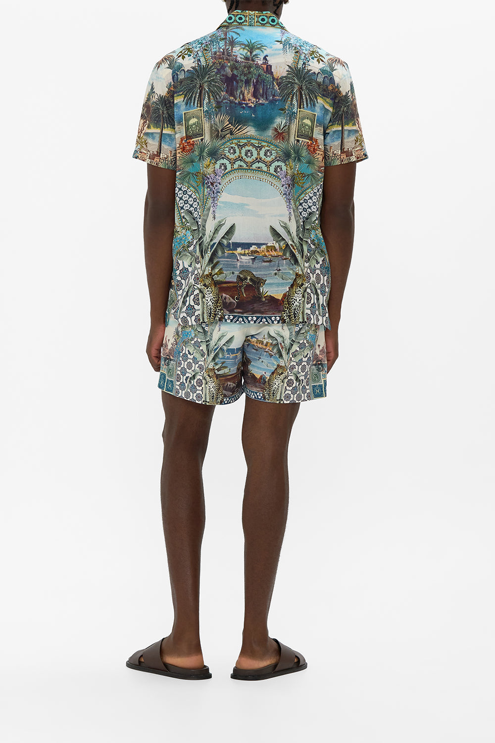 The CAMILLA MINI SKIRT FABRIC OF TIME in our  print.