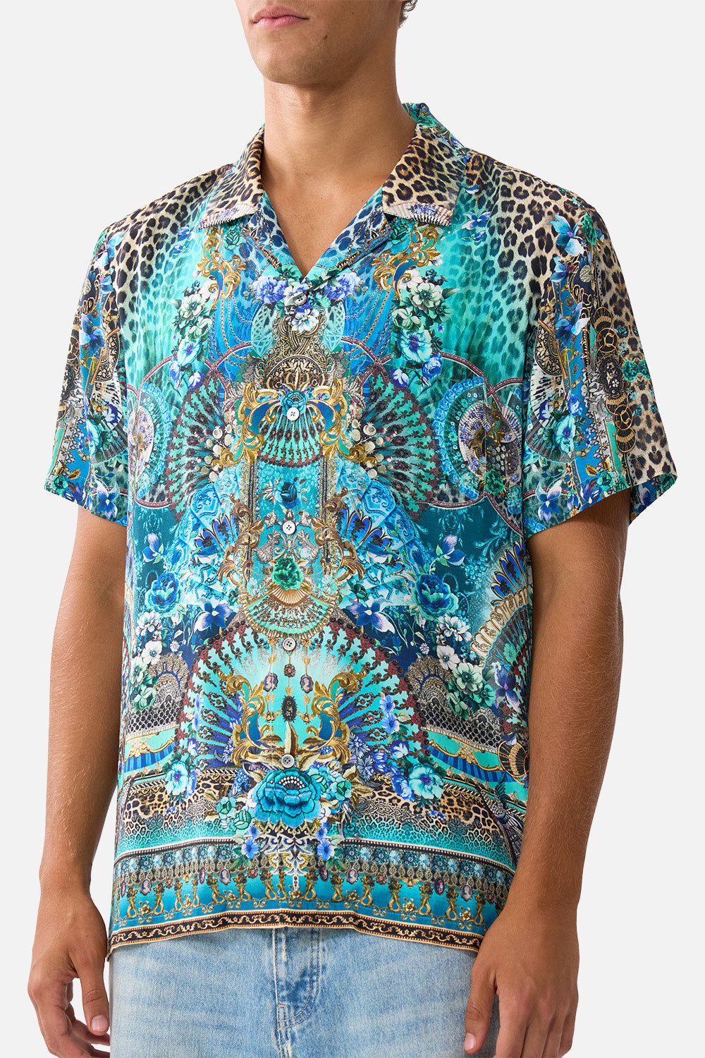 The CAMILLA CROPPED BOMBER JACKET MEET ME AT THE MET in our  print.
