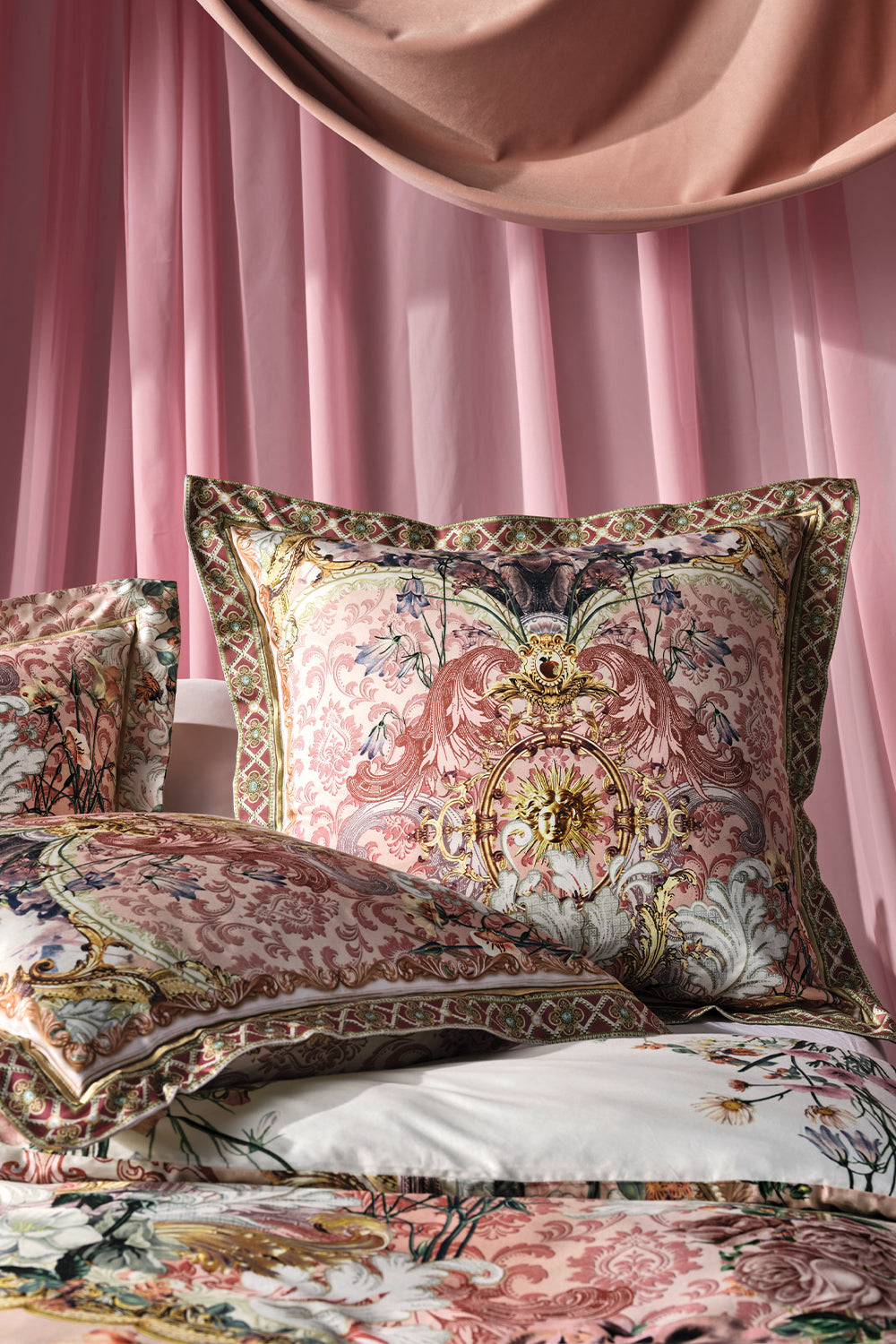 Product view of CAMILLA floral european pillowcase in Kissed By The Prince print