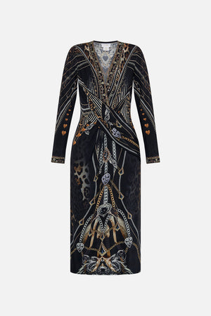 Product view of CAMILLA jersey midi dress in Chaos In The Cosmos animal print