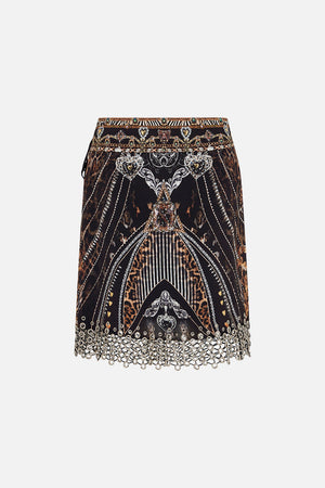 Back product view of CAMILLA embellished mini skirt in Chaos In The Cosmos animal print