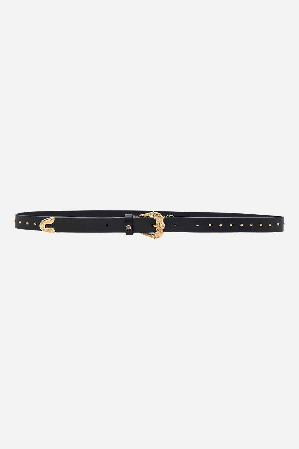 Skinny Buckle Belt Solid Black print by CAMILLA