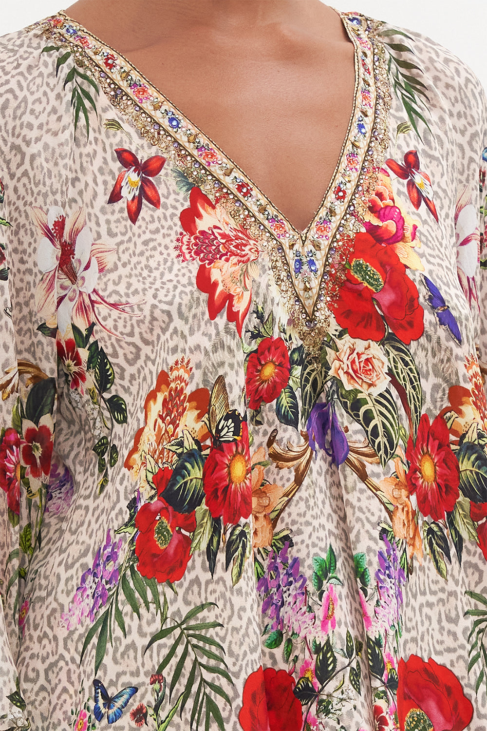 SHIRRED CUFF BLOUSE LEOS BOUQUET