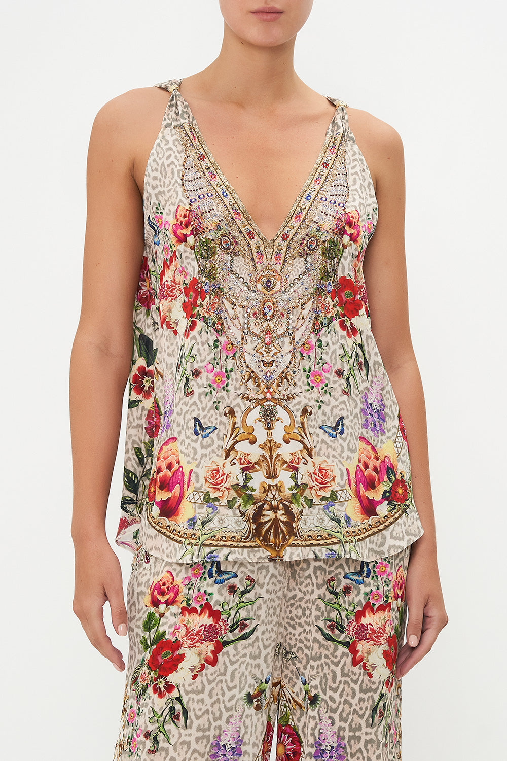 TANK TOP WITH STRAP BEAD DETAIL LEOS BOUQUET
