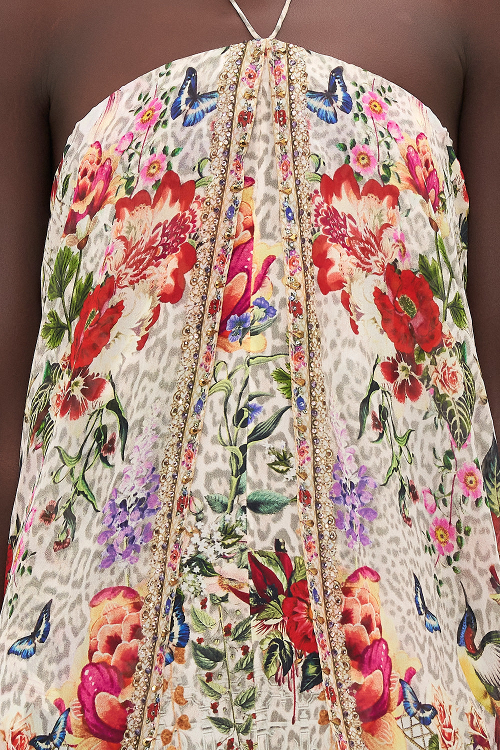 STRAPLESS OVERLAY PLAYSUIT LEOS BOUQUET