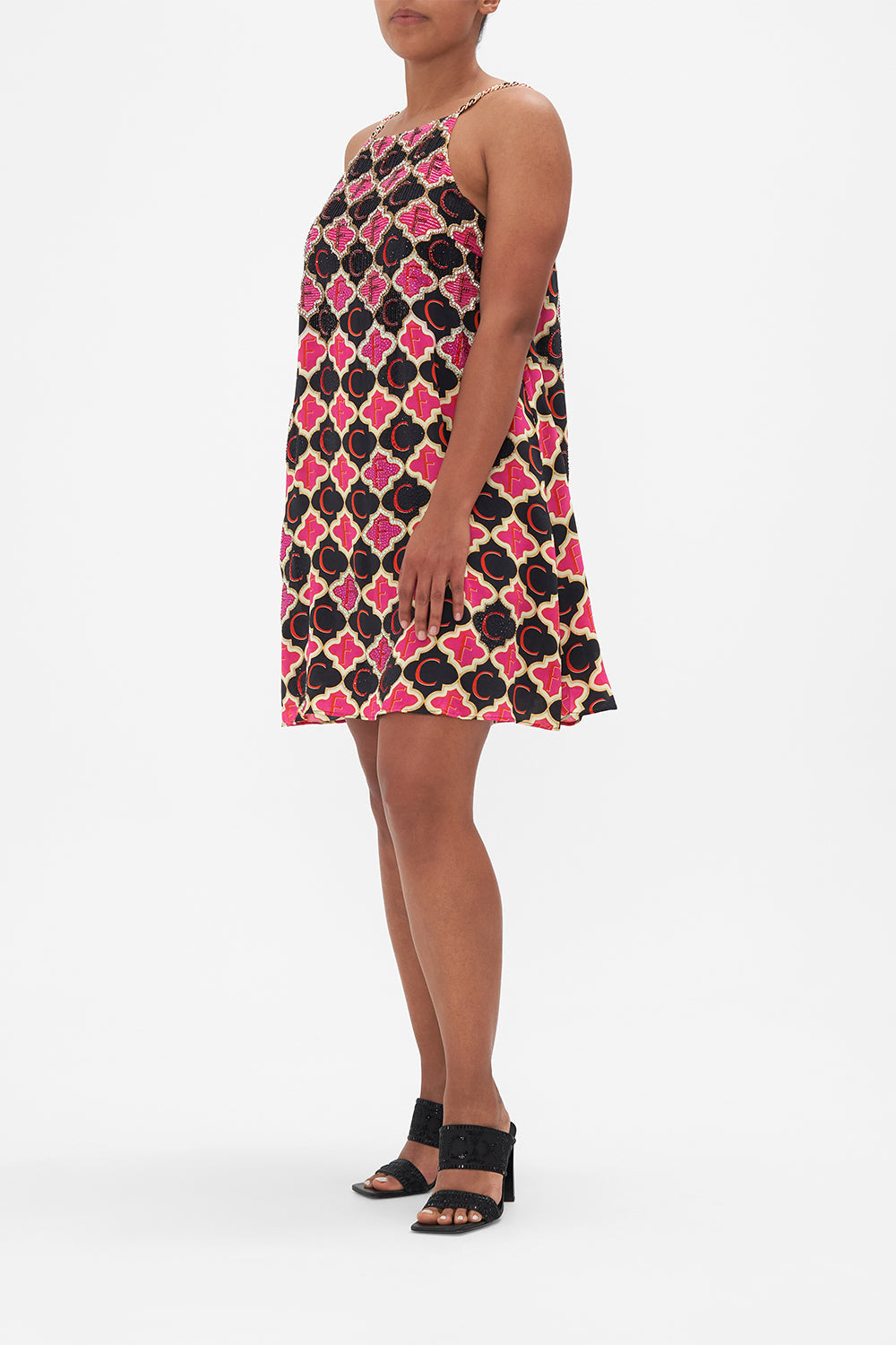 HIGH NECK LOW BACK SHIFT DRESS WILD AND RUNNING