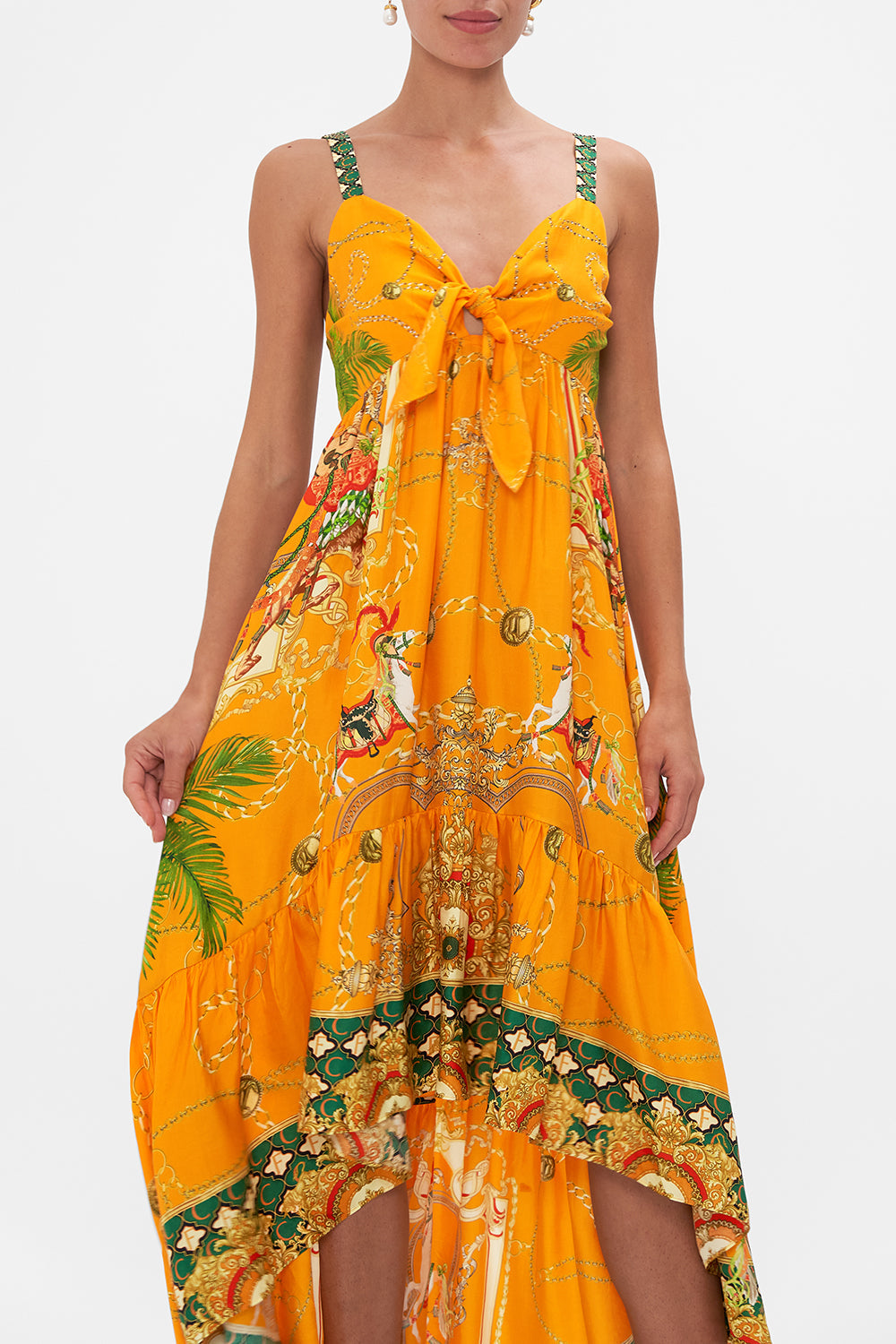 TIE FRONT HIGH LOW DRESS DANCING WITH THE BULLS