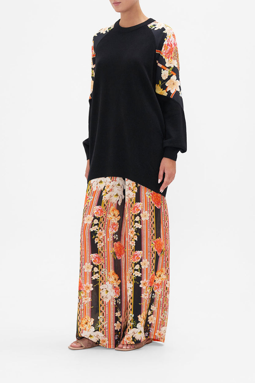 WOOL CASHMERE SILK SPLICED SHOULDER KNIT LOOKING GLASS HOUSES