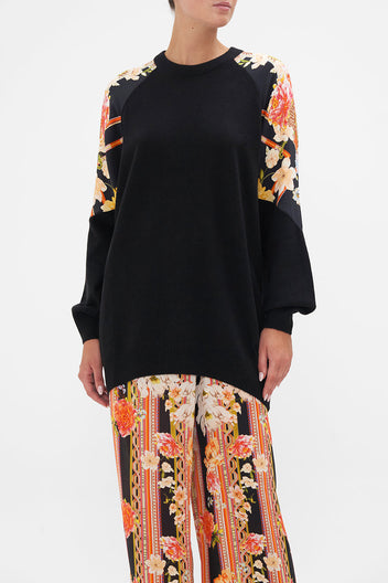 SILK SPLICED SHOULDER JUMPER MOONLIGHT MELODIES