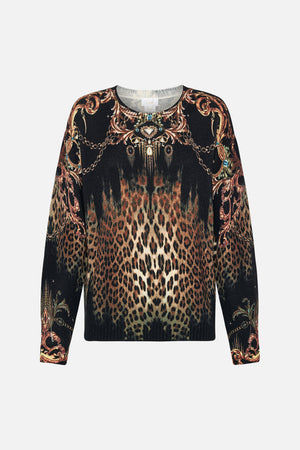 Product view of CAMILLA leopard print wool jumper in Jungle Dreaming print